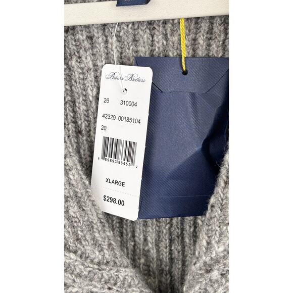 Brooks Brothers Mens Wool Shawl Collar Button Cardigan Sweater Size XL Grey New - Picture 6 of 10